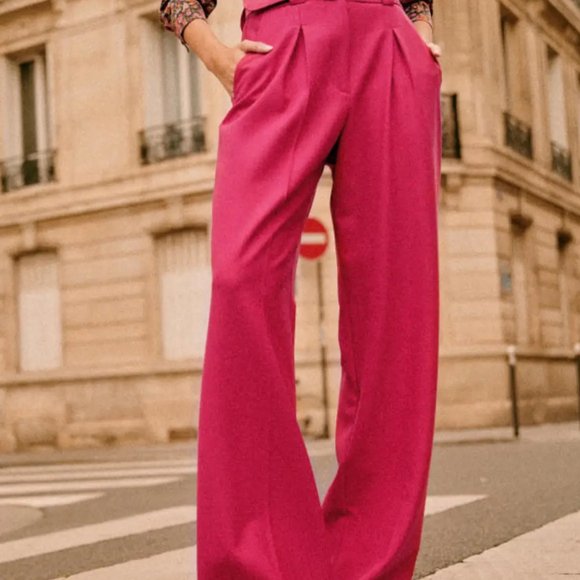 Sezane Pants - Sezane Fuschia Theophile Pants, Excellent condition, Size 40 (Fr)/8(US)